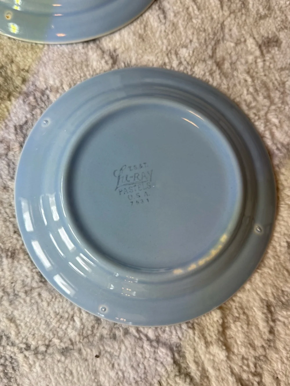 Lu-Ray Pastels Blue Plates Salad Bread Dessert - 6-3/8” Vintage Spring Easter
